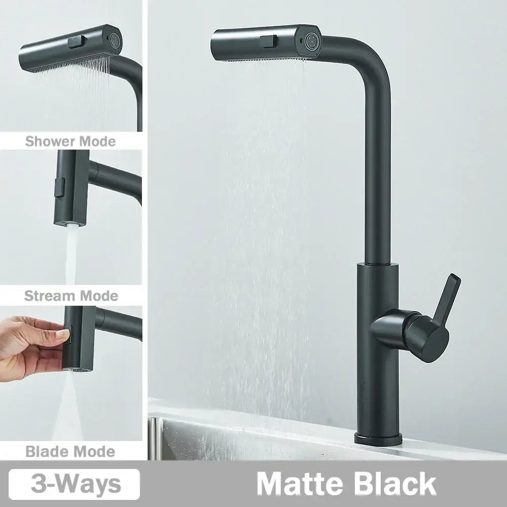 Modern stainless steel 3 functions kitchen faucet mixer tap