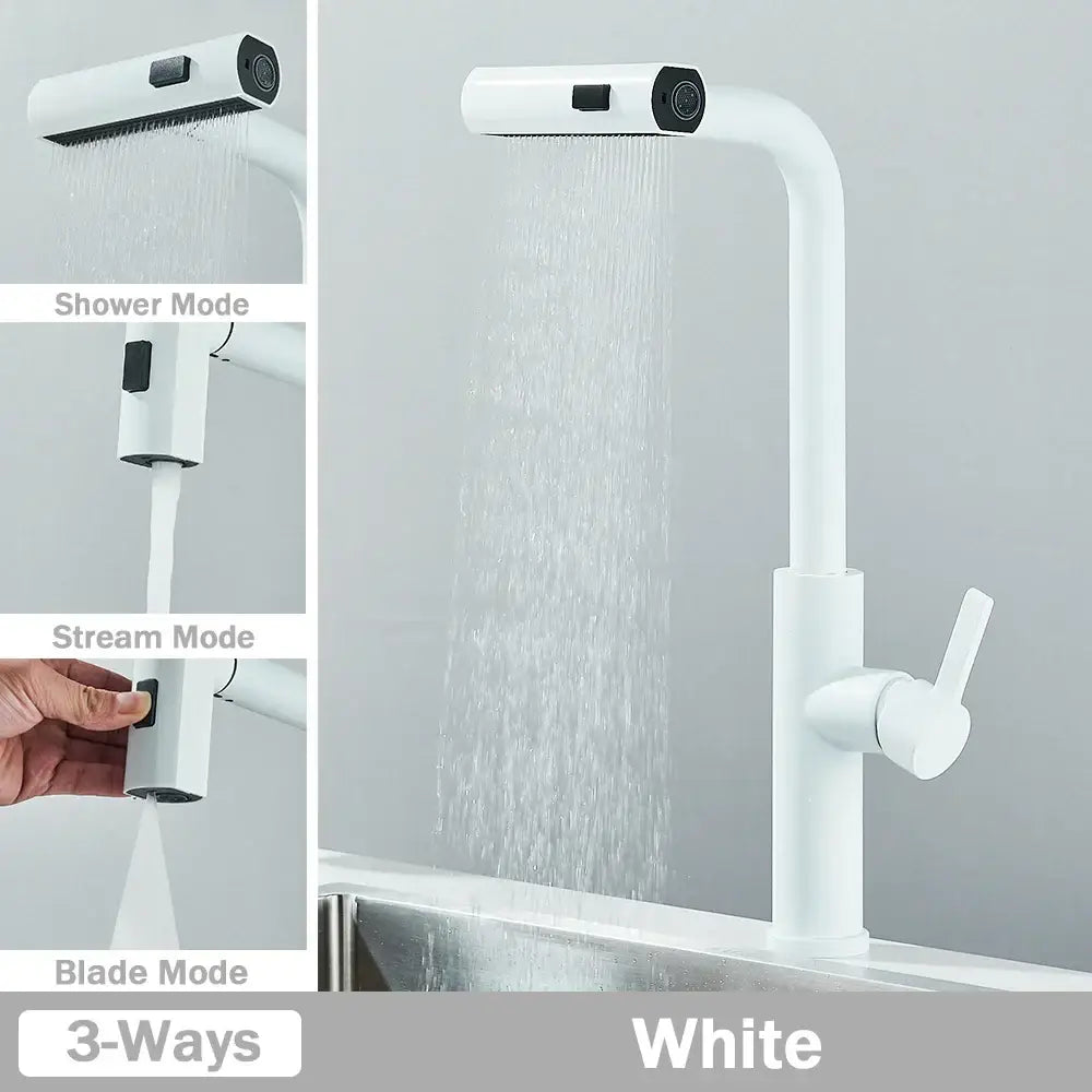 Modern stainless steel 3 functions kitchen faucet mixer tap
