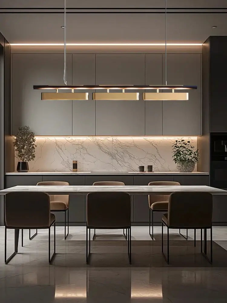 Modern stainless steel brushed gold pendant lamp dining room