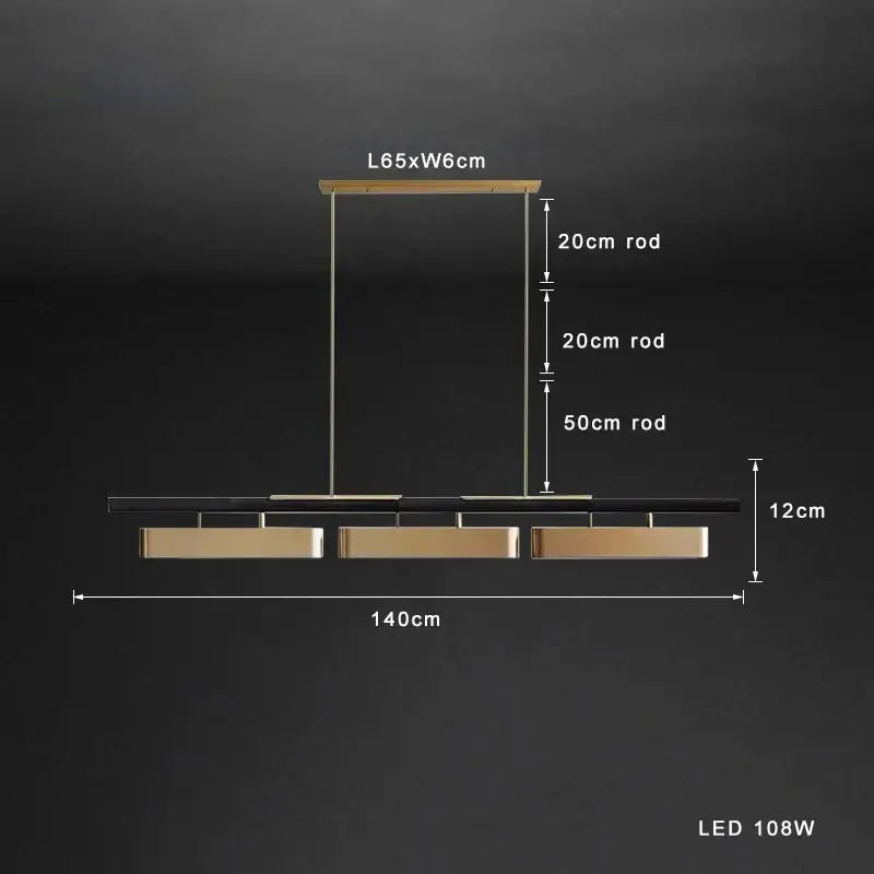 Modern stainless steel brushed gold pendant lamp dining room