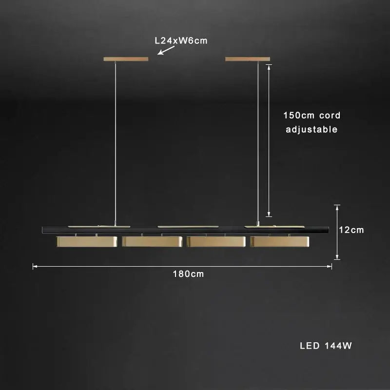 Modern stainless steel brushed gold pendant lamp dining room