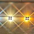 Modern star petals outdoor wall sconces – warm yellow led garden light