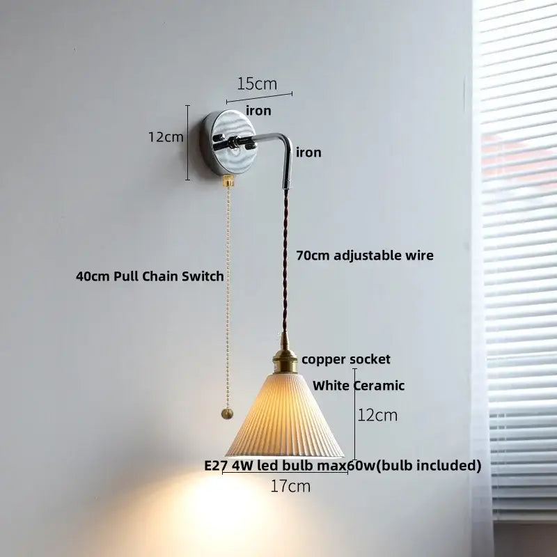 Modern sunset glass led wall sconce bedroom brass lamp