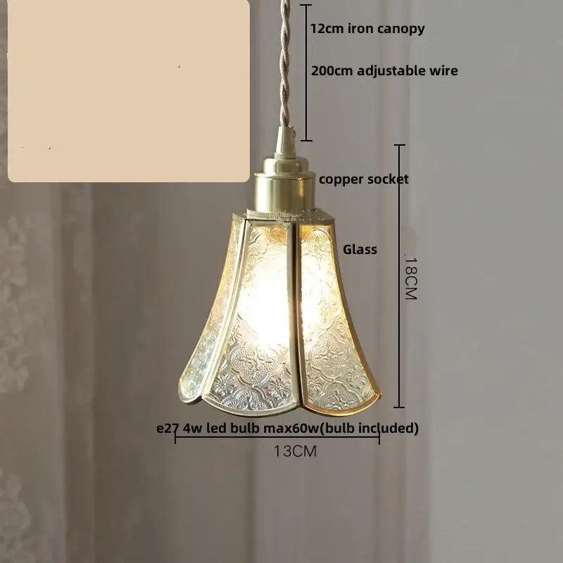 Modern teal & amber copper glass led pendant lamp dining room