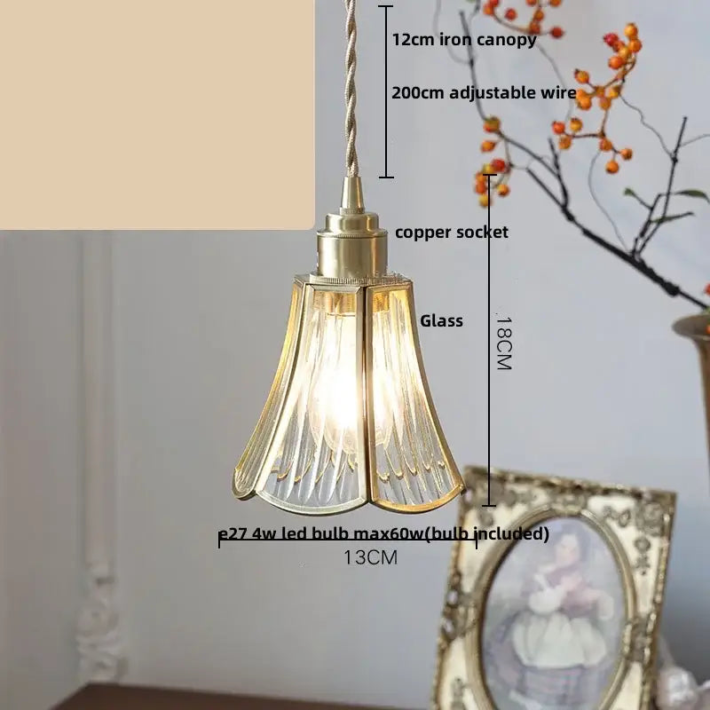 Modern teal & amber copper glass led pendant lamp dining room