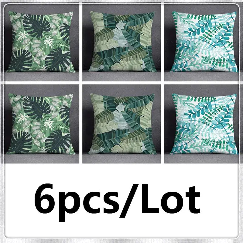 Modern teal cosmic leaves flower pillowcase set bedroom decor
