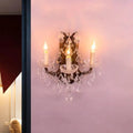 Modern teardrop white & rust wall lamp – living room crystal sconce