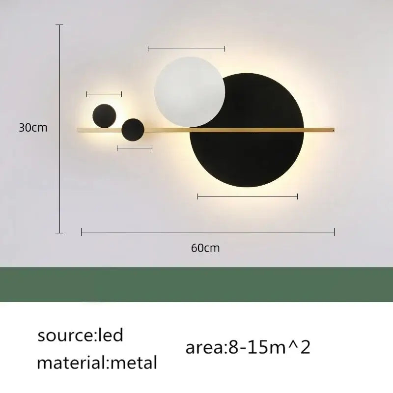 Modern terracotta and black decorbites circular wall lamp bedroom light