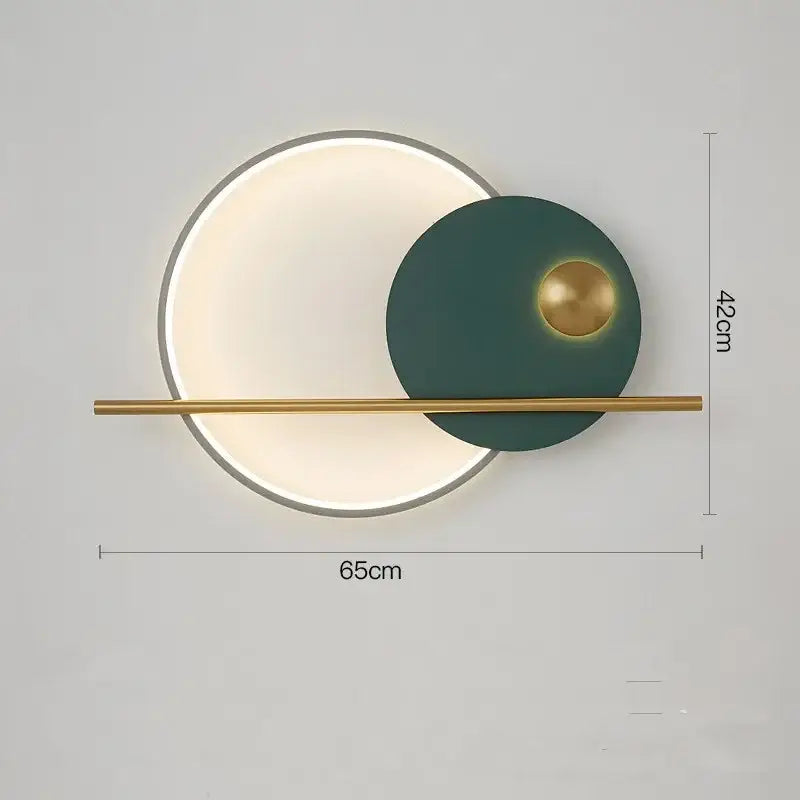 Modern terracotta and black decorbites circular wall lamp bedroom light