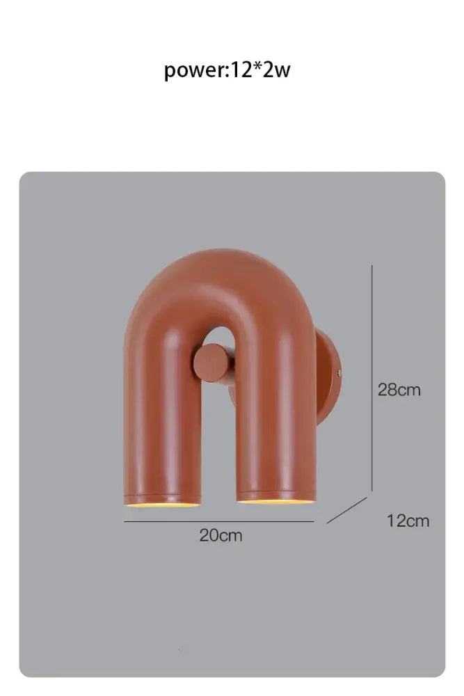 Modern terracotta led u-shaped wall lamp for living room staircase