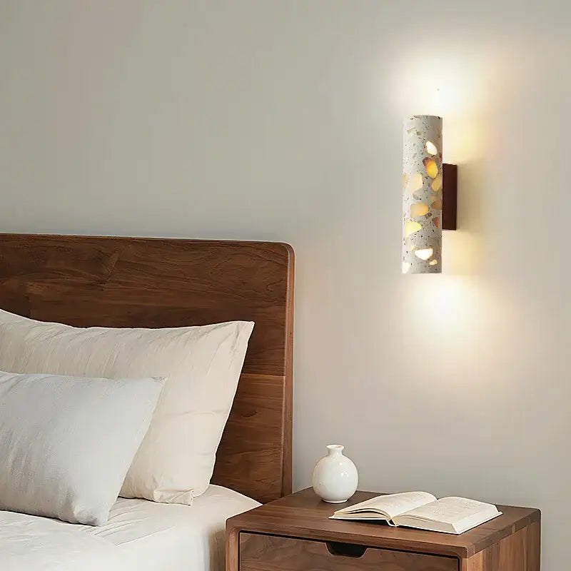 Modern terrazzo concrete led wall sconce bathroom light