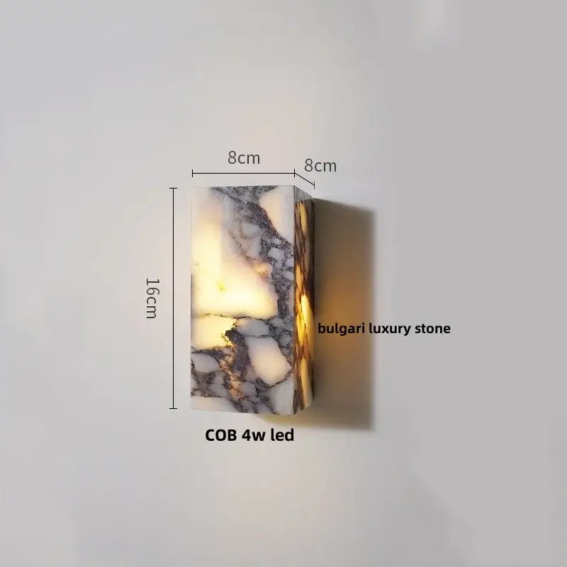 Modern terrazzo cube led wall light fixture bedroom sconce