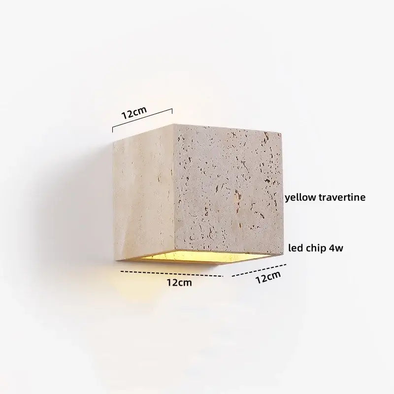 Modern terrazzo cube led wall light fixture bedroom sconce