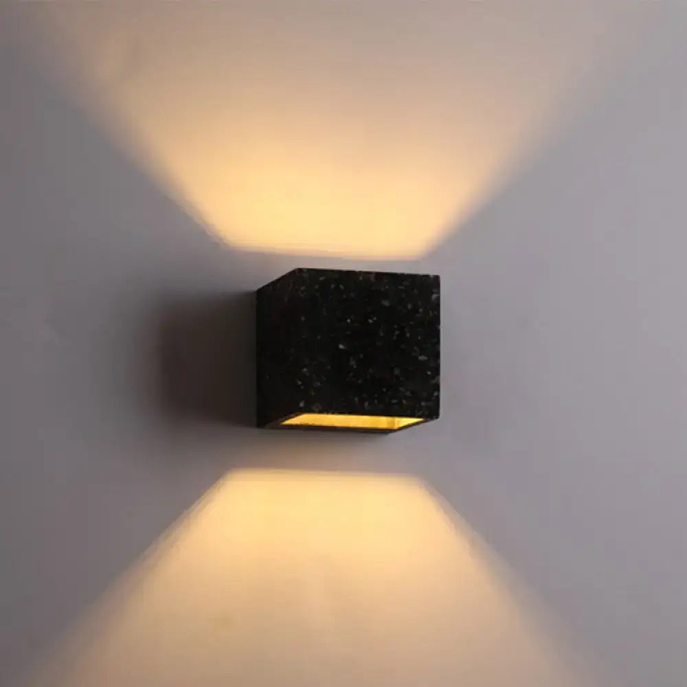 Modern terrazzo square wall light bedroom e26 e27 speckled sconce