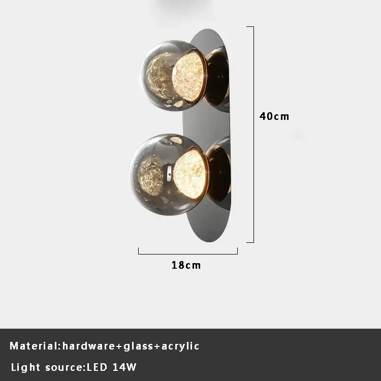 Modern textured glass ball sconce lamp for bedroom aisle decor