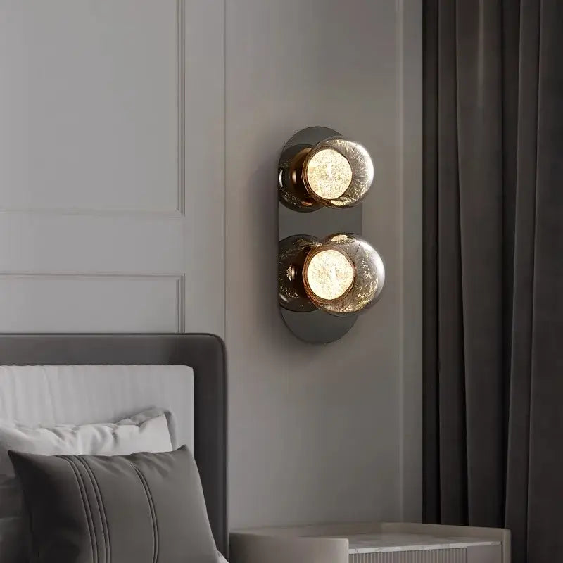 Modern textured glass ball sconce lamp for bedroom aisle decor