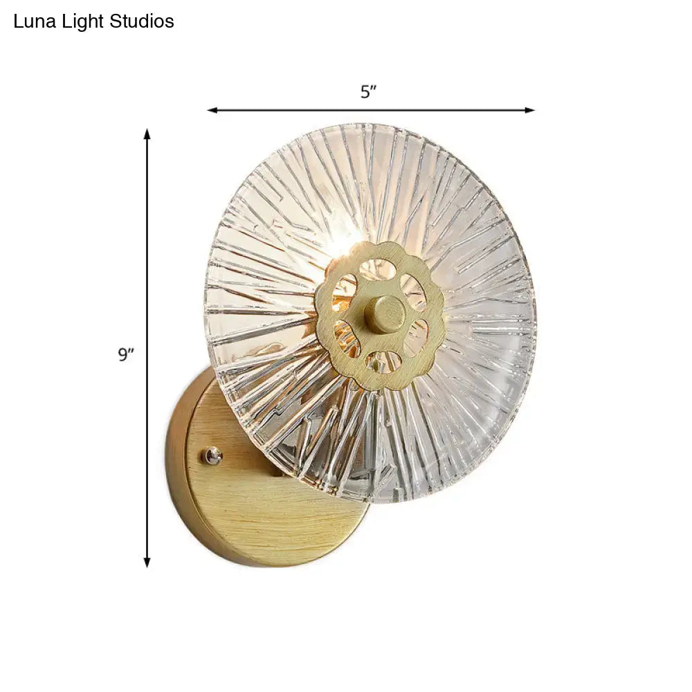 Modern textured gold wall lamp bedroom crystal sconce