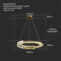 Modern three tier crystal gold ring led chandelier dining room