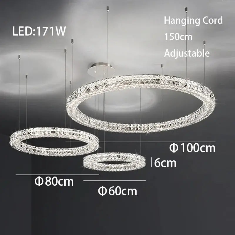 Modern three tiered decorbites crystal led chandelier living room