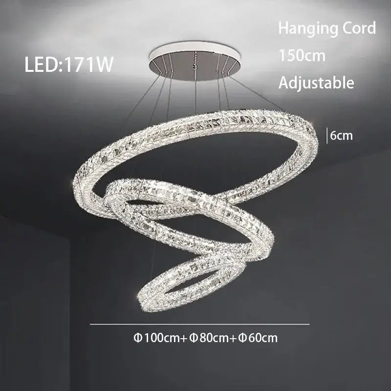Modern three tiered decorbites crystal led chandelier living room
