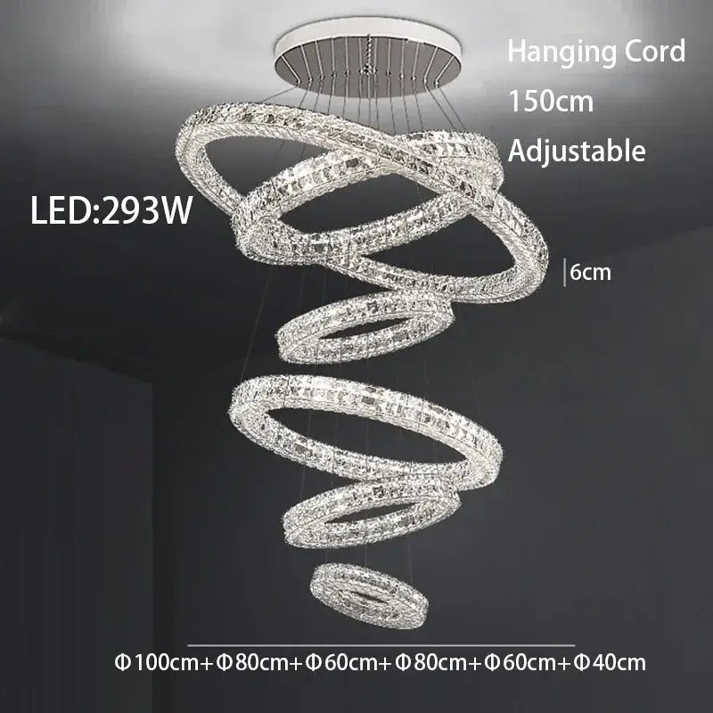 Modern three tiered decorbites crystal led chandelier living room