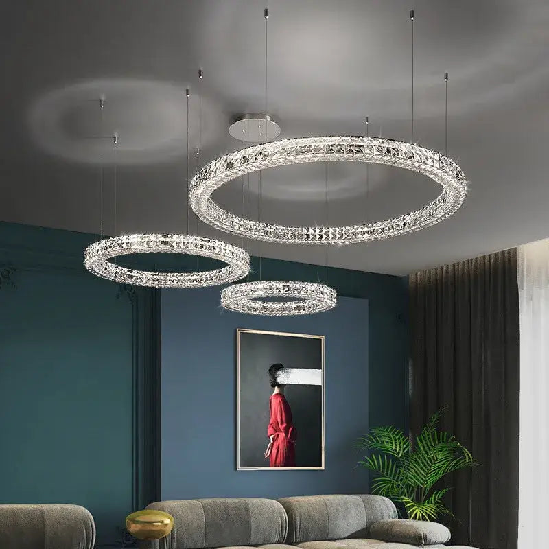 Modern three tiered decorbites crystal led chandelier living room