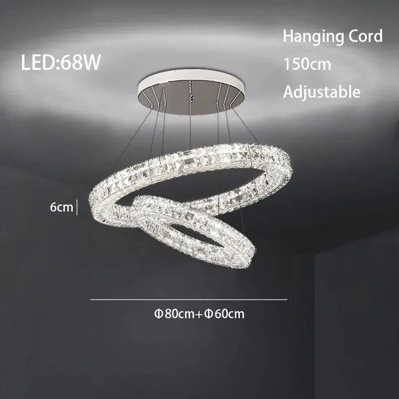 Modern three tiered decorbites crystal led chandelier living room