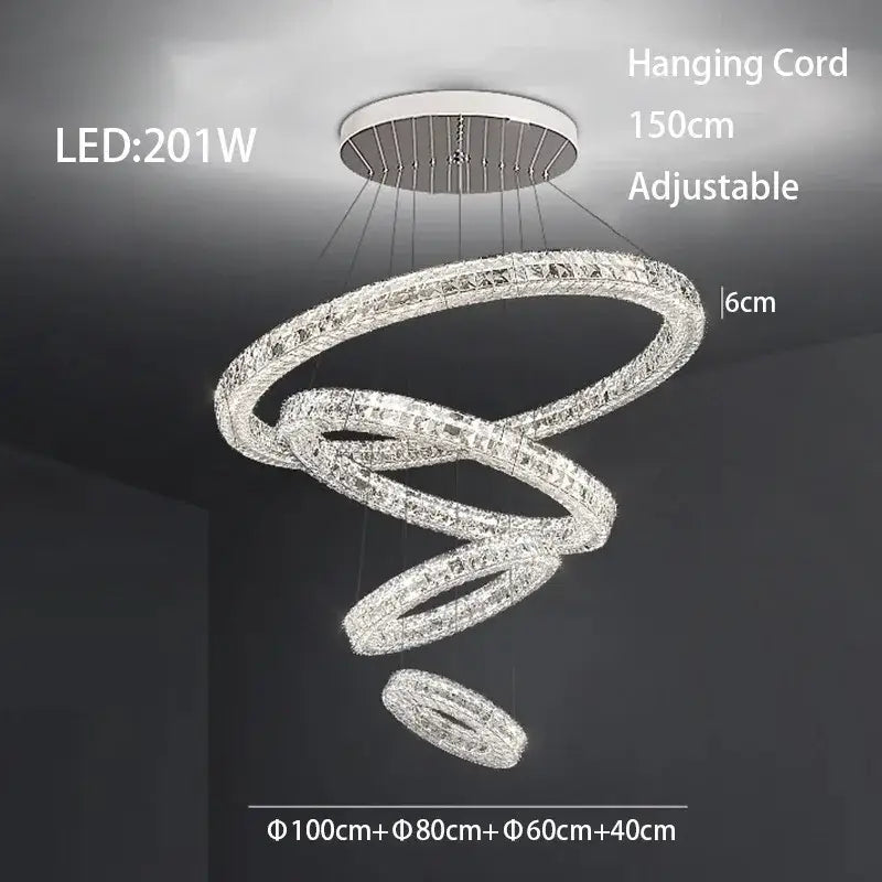Modern three tiered decorbites crystal led chandelier living room