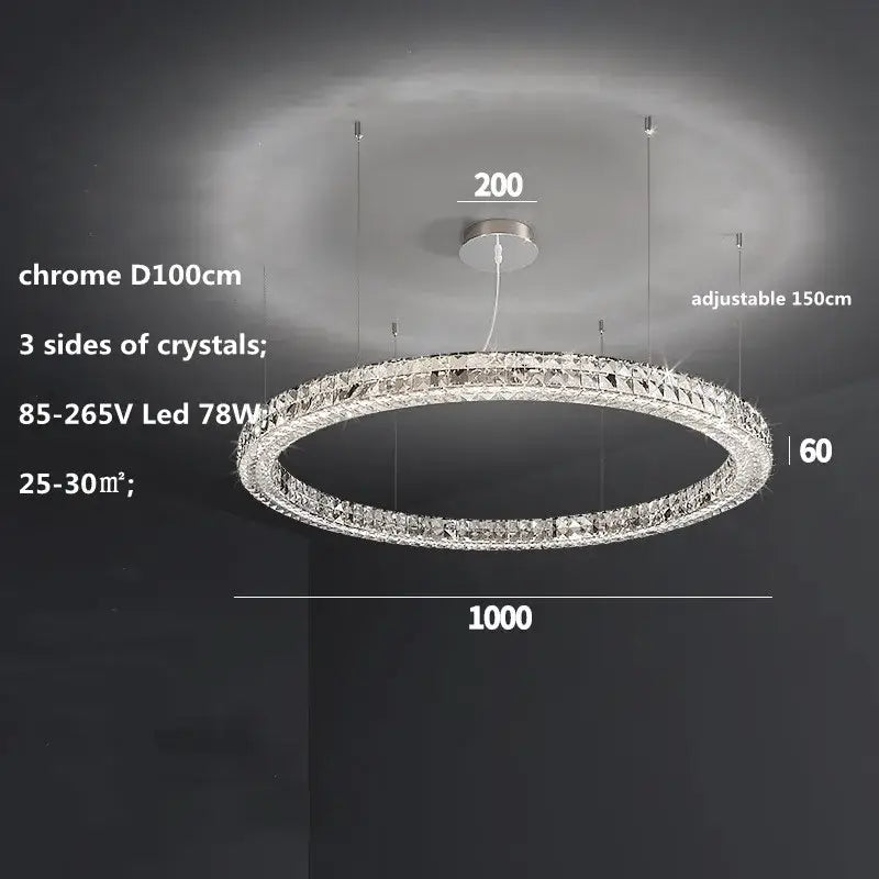 Modern three tiered decorbites crystal led chandelier living room