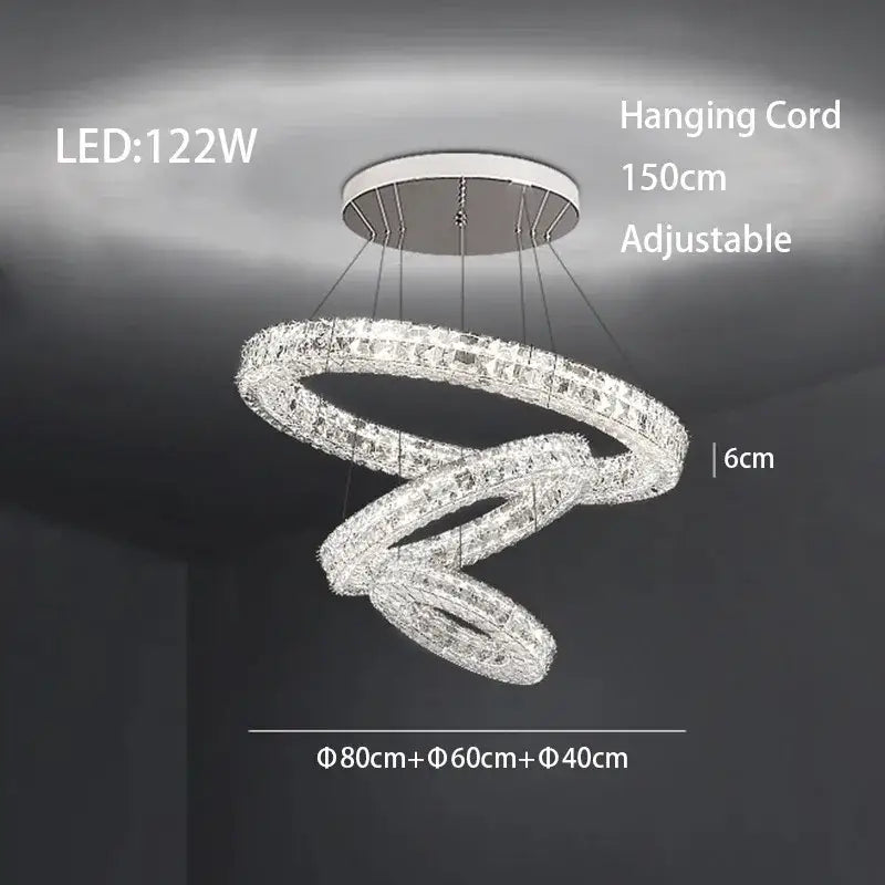 Modern three tiered decorbites crystal led chandelier living room