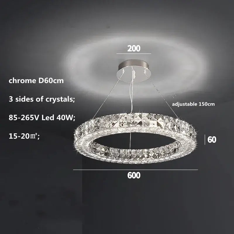 Modern three tiered decorbites crystal led chandelier living room