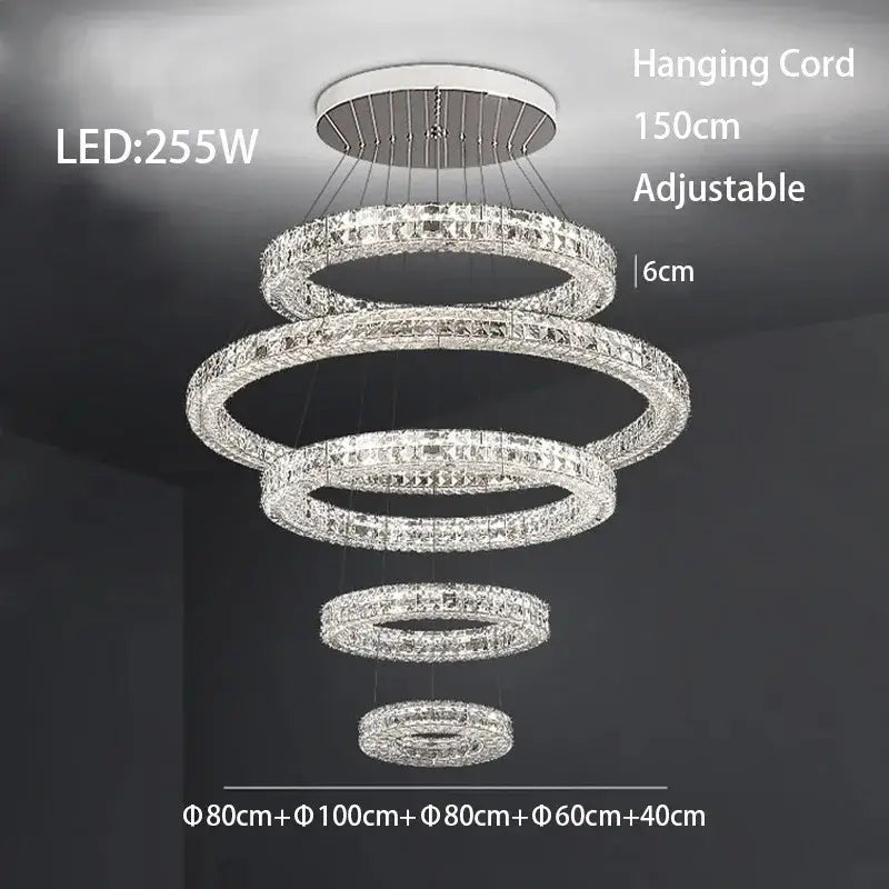Modern three tiered decorbites crystal led chandelier living room