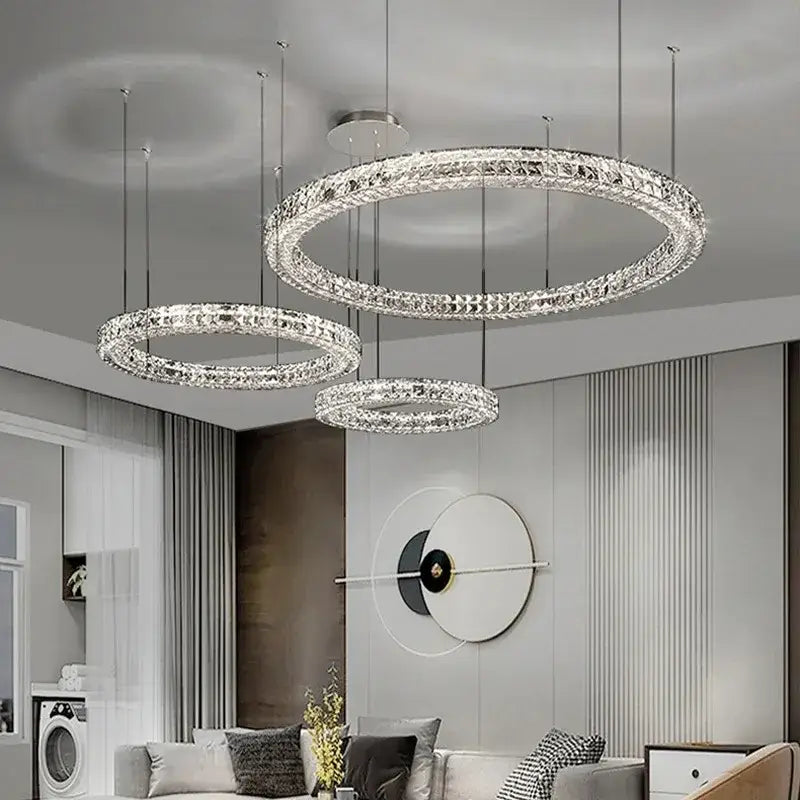 Modern three tiered decorbites crystal led chandelier living room