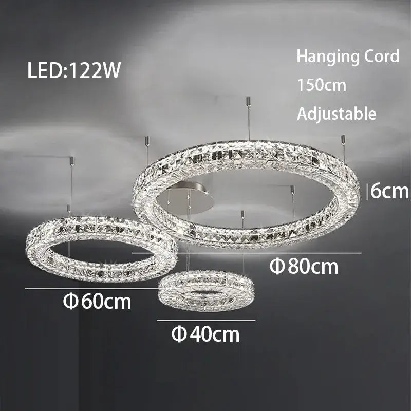 Modern three tiered decorbites crystal led chandelier living room