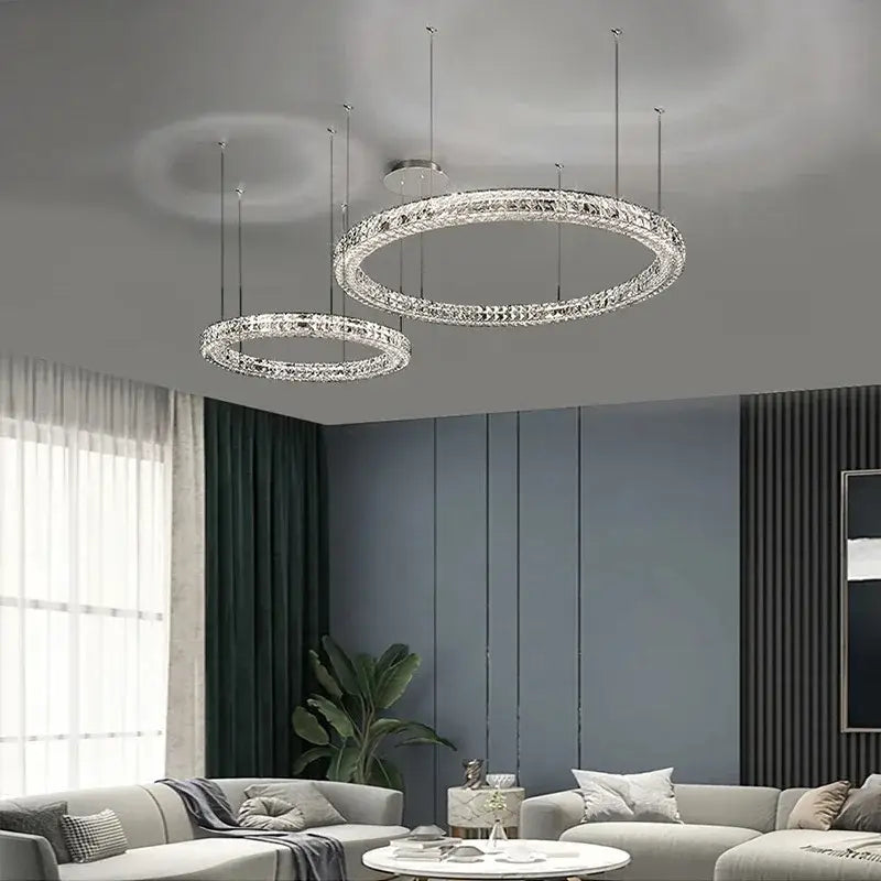 Modern three tiered decorbites crystal led chandelier living room