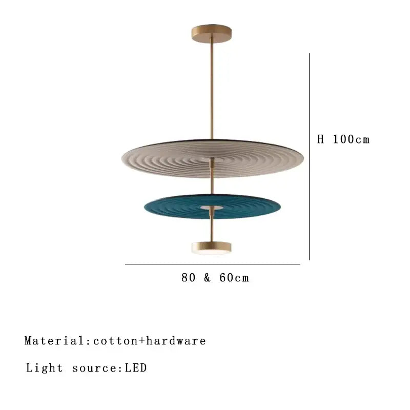Modern tiered cotton round led pendant lights bedroom art decor