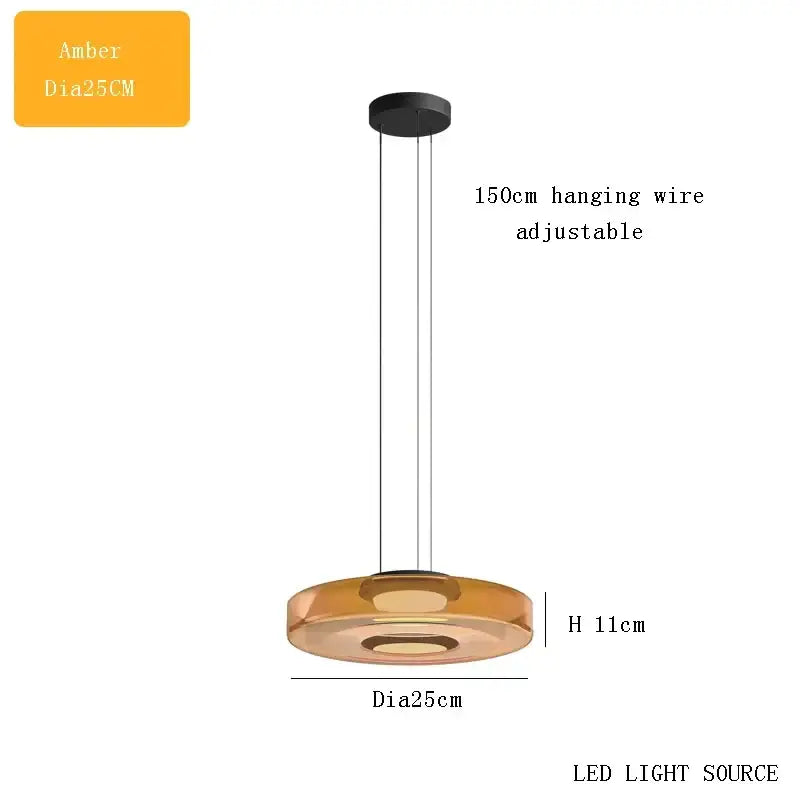 Modern tiered glass pendant light – kitchen island dining table