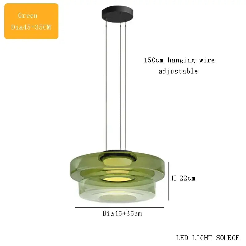 Modern tiered glass pendant light – kitchen island dining table