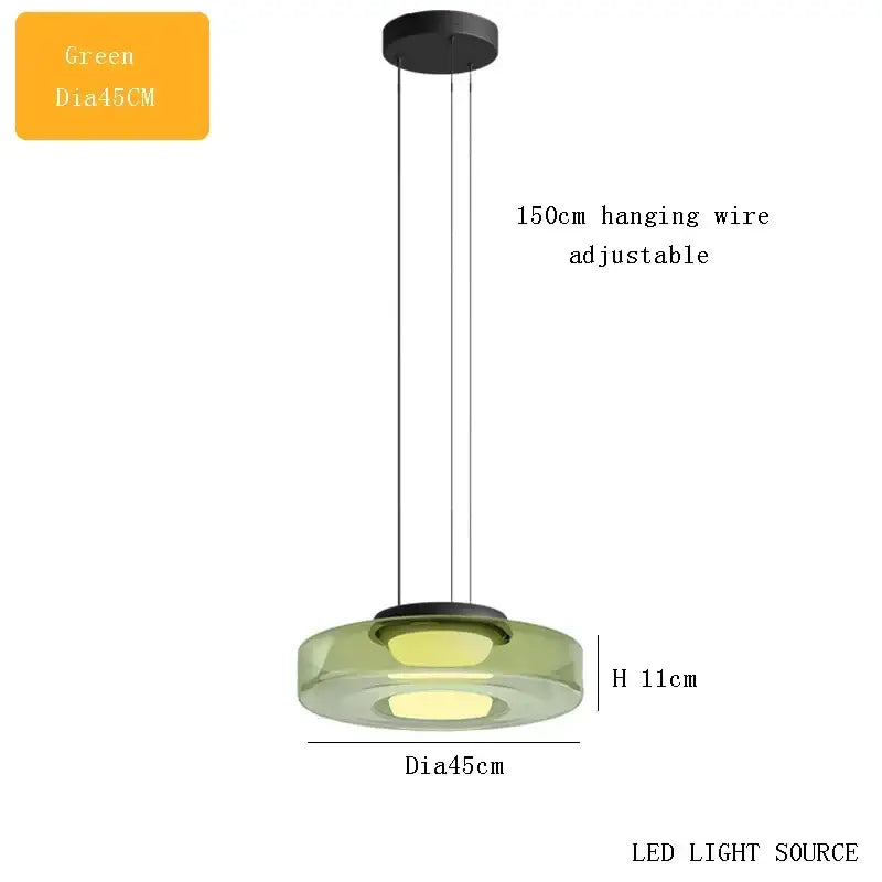 Modern tiered glass pendant light – kitchen island dining table