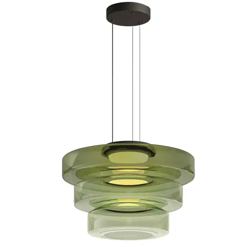Modern tiered glass pendant light – kitchen island dining table