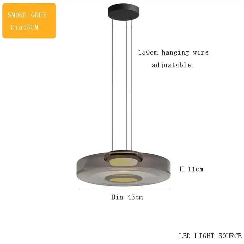 Modern tiered glass pendant light – kitchen island dining table
