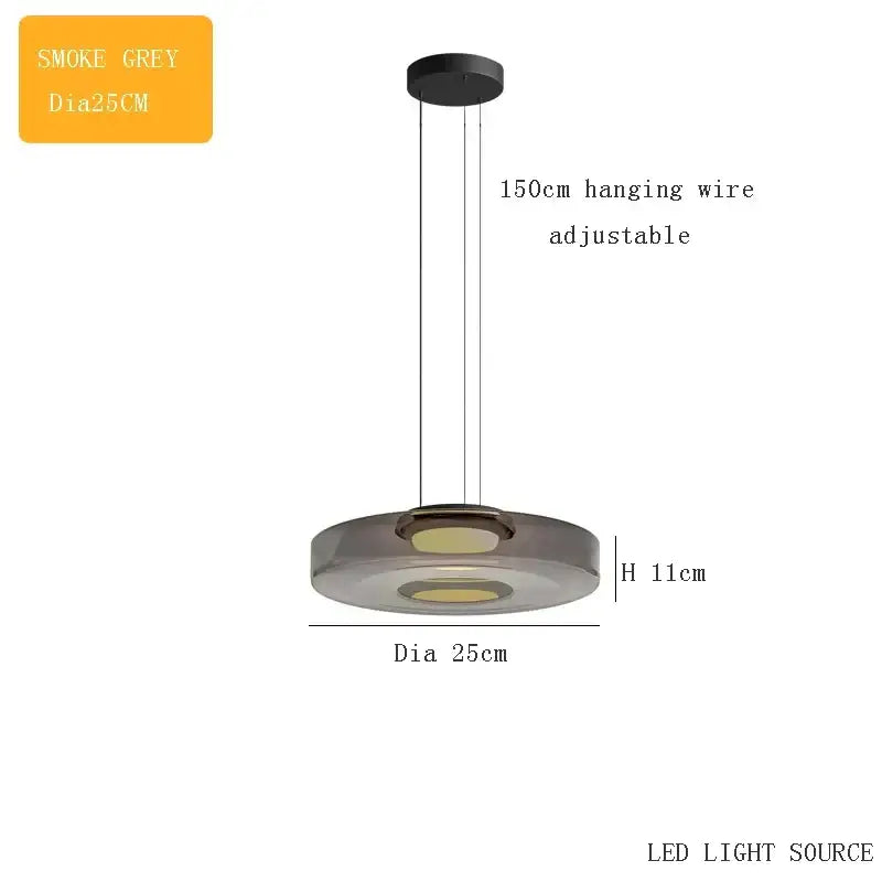 Modern tiered glass pendant light – kitchen island dining table