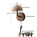Modern travertine & wood wall light fixture bedroom pull chain switch