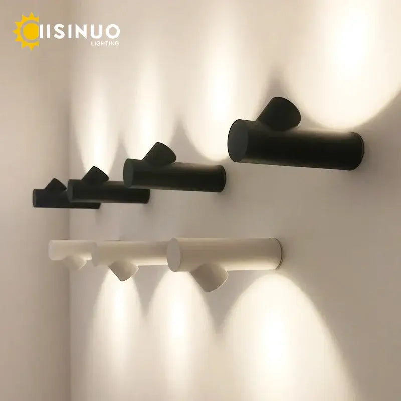 Modern tree branch black & white led wall sconce living room light