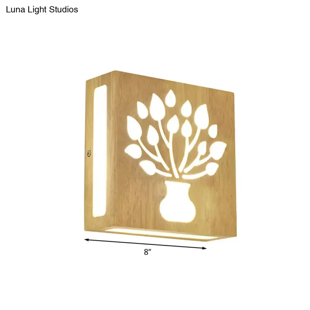 Modern tree pattern bamboo wall light bedroom direct wired electric