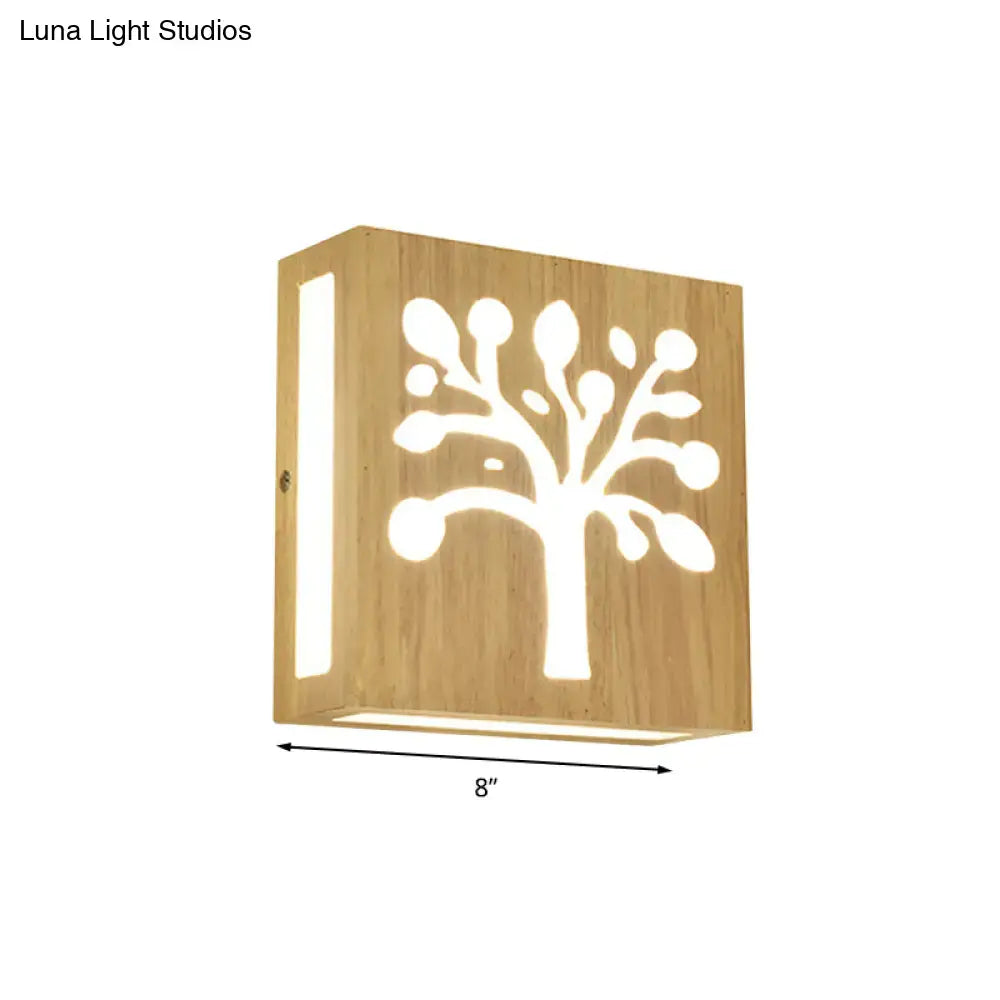 Modern tree pattern bamboo wall light bedroom direct wired electric
