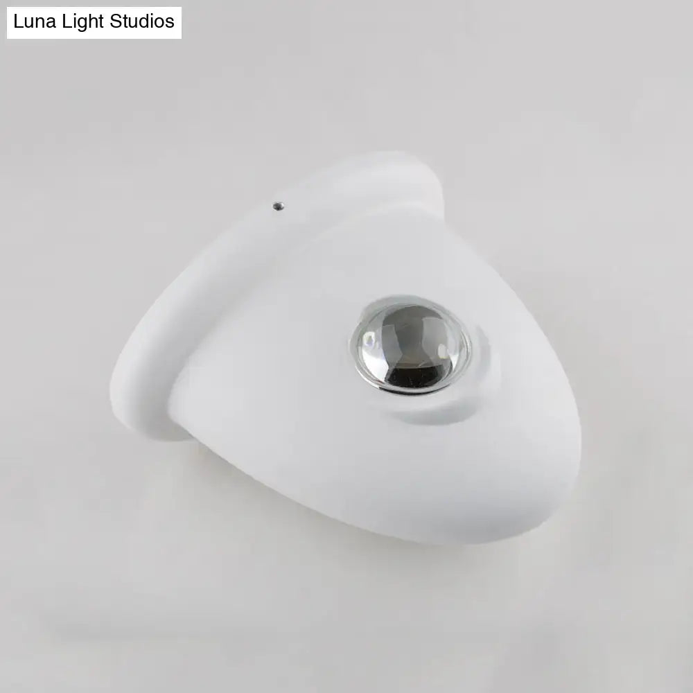 Modern triangle white and chrome bedroom wall sconce lamp