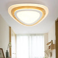 Modern triangular wood led flush mount kids bedroom light