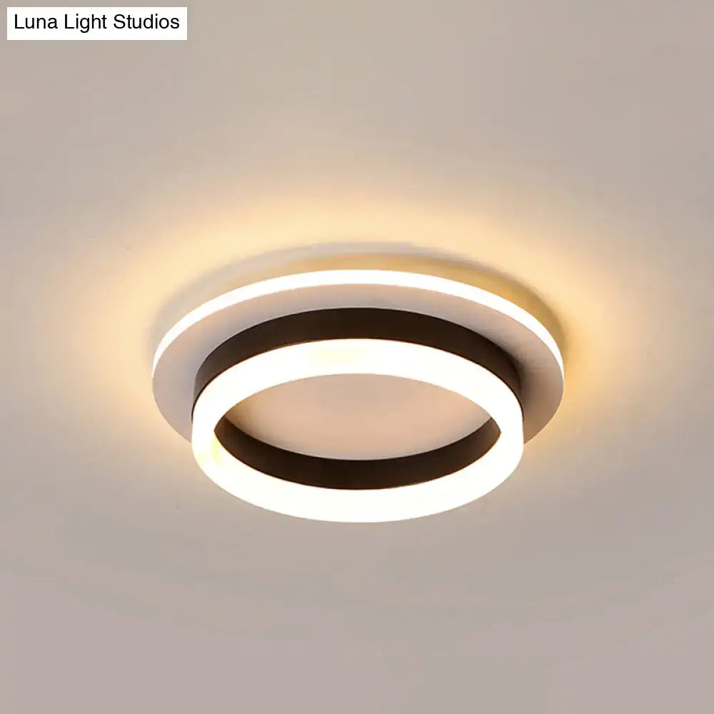 Modern tricolor ring led flush mount ceiling light for bedroom