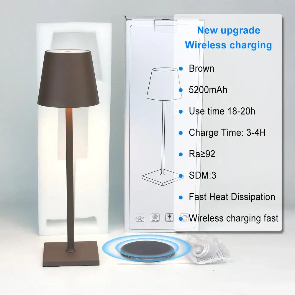 Modern usb rechargeable acrylic table lamp for bedroom and living room